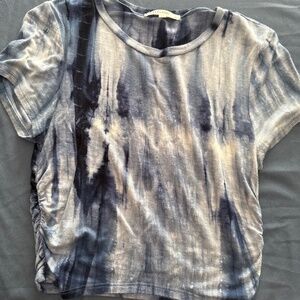 Navy Blue tie dye crop top